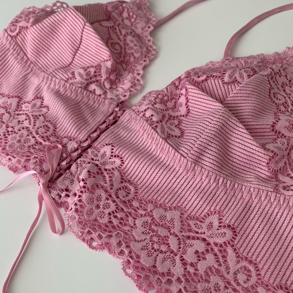 NEW free people Caroline bralette S lilac - Picture 3 of 4